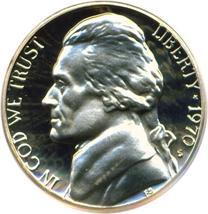 image for: 1970-S 5c PCGS Proof 69 DCameo
