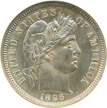 image for: 1896-S 10c  NGC MS62