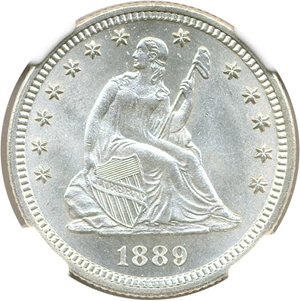 image for: 1889 25c NGC MS67