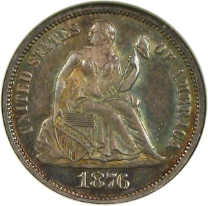 image for: 1876 10c NGC/CAC MS65