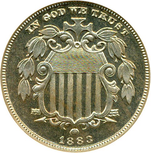 image for: 1883 5c Shield NGC Proof 65 Cameo