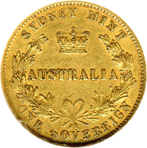 image for: Australia: 1870 Sov Sydney Mint DGS XF40  (Lightly Cleaned)