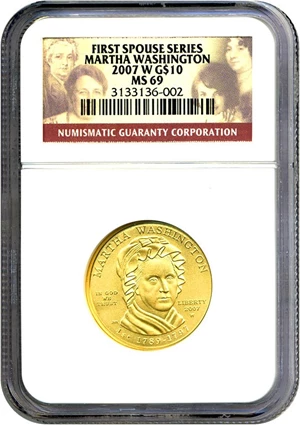 image for: 2007-W $10 NGC MS69 (Martha Washington)