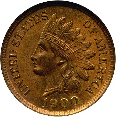 image for: 1900 1c ANACS MS65 RB