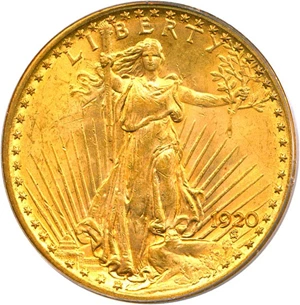 image for: 1920 $20 PCGS MS63