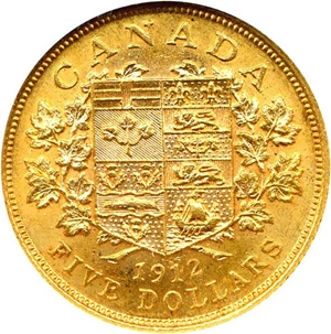image for: Canada: 1912 $5 ANACS MS61