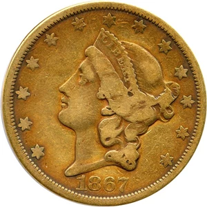 image for: 1867-S $20 PCGS F12