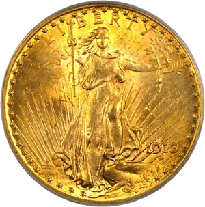 image for: 1913 $20 PCGS MS63