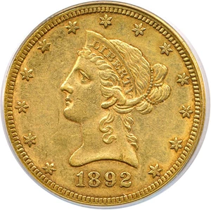 image for: 1892-CC $10 PCGS AU50