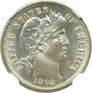 image for: 1892-O 10c NGC MS63