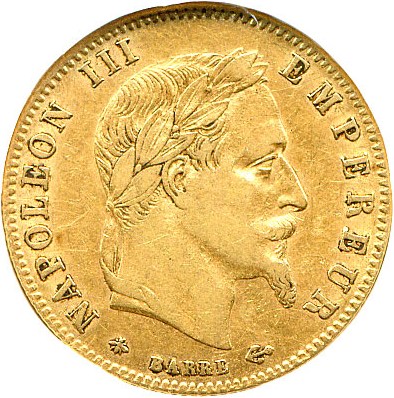 image for: France: 1864-A 5 Fr Gold DGS XF45
