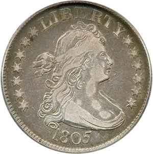 image for: 1805 25c PCGS/CAC VF30