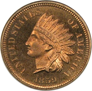 image for: 1859 1c PCGS Proof 65 Cameo