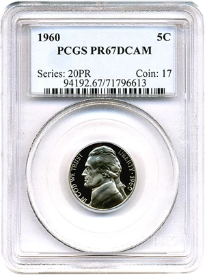image for: 1960 5c PCGS Proof 67 DCameo