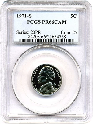 image for: 1971-S 5c PCGS Proof 66 Cameo