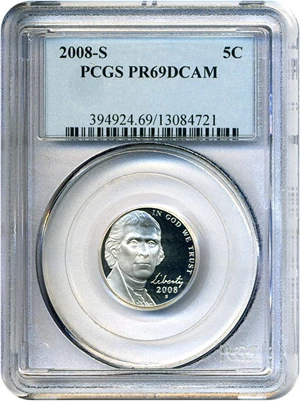 image for: 2008-S 5c PCGS Proof 69 DCameo