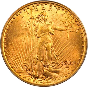 image for: 1921 $20 PCGS MS62