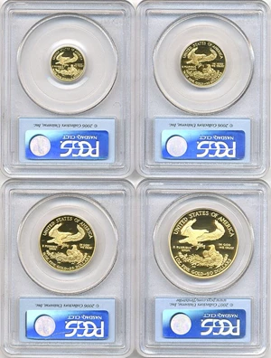 image for: 2007-W First Strike Set PCGS Proof 69 DCameo (Gold Eagle Set (4 coins: $5, $10, $25, $50) )