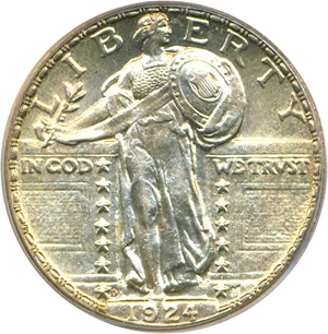 image for: 1924-D 25c PCGS MS62 FH