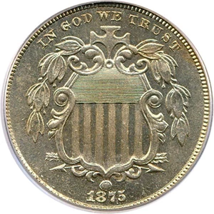 image for: 1875 5c PCGS/CAC Proof 65