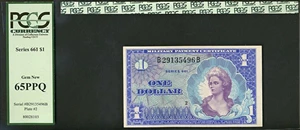 image for: $1 Military Payment Certificate PCGS Gem New 65 PPQ