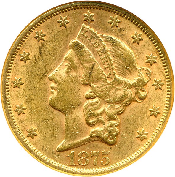 image for: 1875 $20 NGC AU58