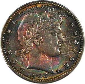 image for: 1908-S 25c PCGS MS65 *Color*