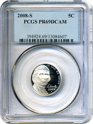 image for: 2008-S 5c PCGS Proof 69 DCameo