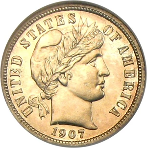 image for: 1907 10c NGC/CAC Proof 66 Cameo