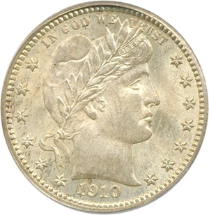 image for: 1910 25c PCGS/CAC MS66