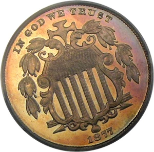 image for: 1877 5c PCGS/CAC Proof 65 * Color *