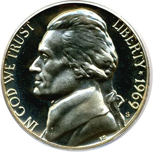 image for: 1969-S 5c PCGS Proof 68 Cameo OGH