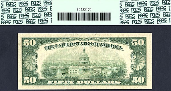 image for: 1950B $50  PCGS Choice CU63 PPQ [B23976397A] (Fr.2109B)