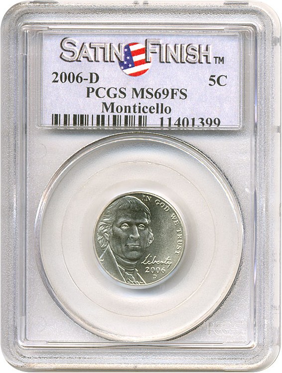 image for: 2006-D 5c PCGS MS69 FS (Monticello - Satin Finish)