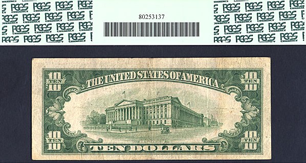 image for: 1934C $10  PCGS Apparent VF25 (Fr.1704, Writing on Face)