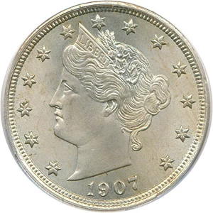 image for: 1907 5c PCGS/CAC MS65