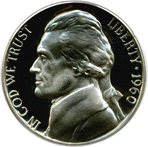 image for: 1960 5c PCGS Proof 67 DCameo