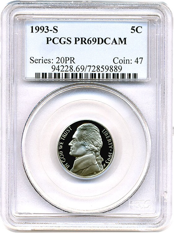 image for: 1993-S 5c PCGS Proof 69 DCameo