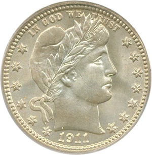 image for: 1911-S 25c PCGS MS65