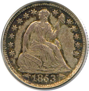 image for: 1853 Arrows H10c PCGS AU58