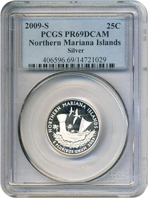 image for: 2009-S Northern Mariana Islands (Silver) 25c PCGS Proof 69 DCameo