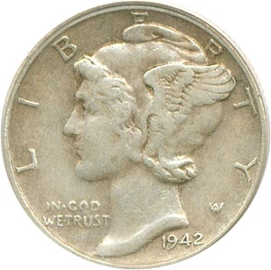 image for: 1942/1-D 10c PCGS XF45
