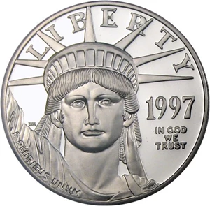 image for: 1997-W $100 PCGS Proof 70 DCameo (Platinum Eagle)