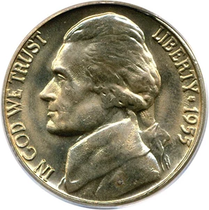 image for: 1955-D/S 5c PCGS MS65