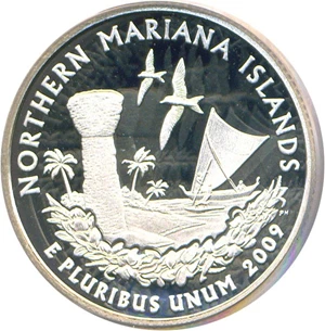 image for: 2009-S Northern Mariana Islands (Silver) 25c PCGS Proof 69 DCameo