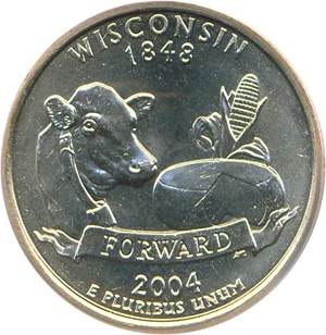 image for: 2004-D Wisconsin 25c PCGS MS64 (Extra Leaf High)
