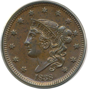 image for: 1838 1c PCGS AU58