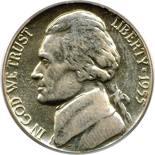 image for: 1955-D 5c PCGS MS63 FS