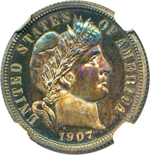 image for: 1907 10c NGC Proof 66 * Color *