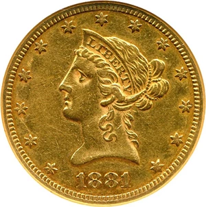 image for: 1881-CC $10 NGC XF45